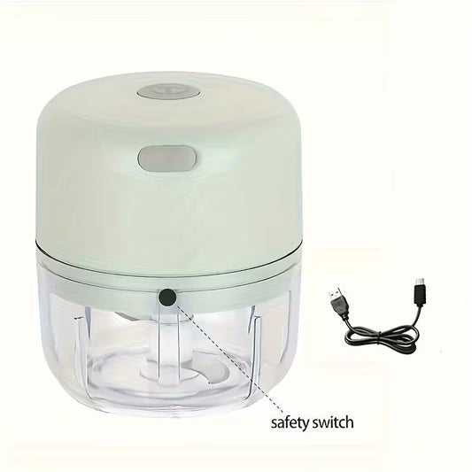 Mini Electric Garlic Chopper – USB Rechargeable, Stainless Steel Blades, Vegetable Mincer