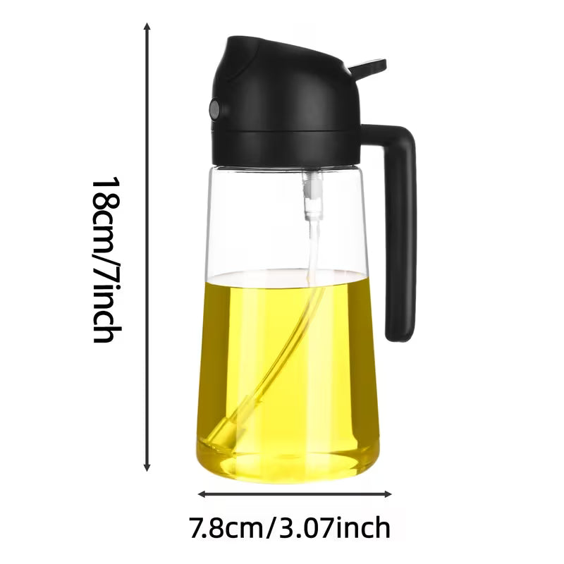 2-in-1 Oil Spray Bottle 470ml | Sprayer & Pourer