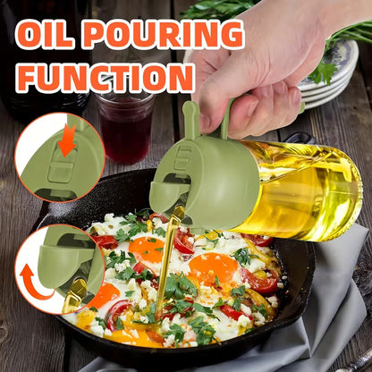 2-in-1 Oil Spray Bottle 470ml | Sprayer & Pourer