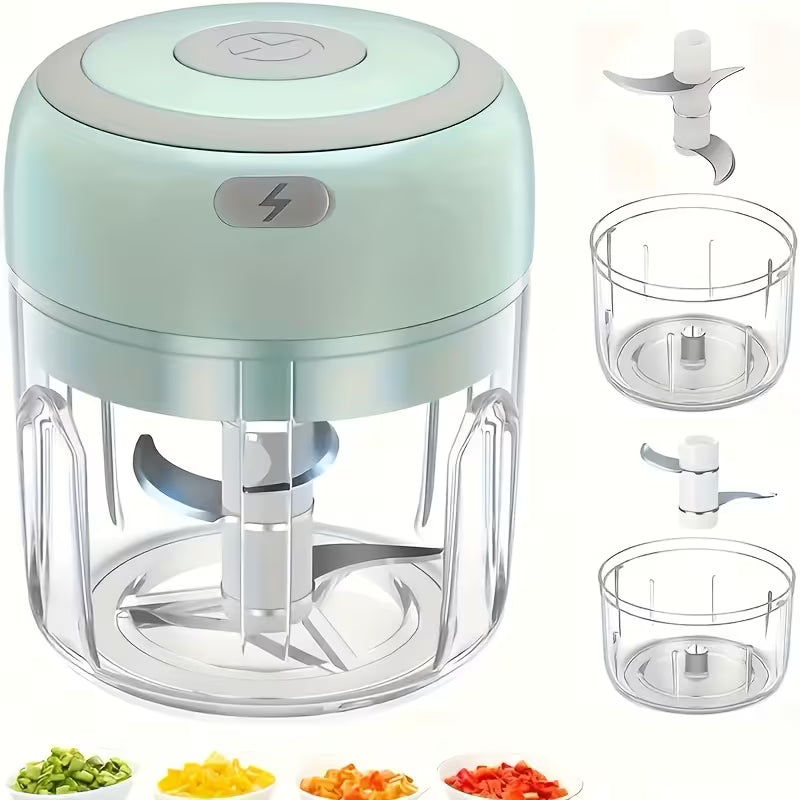 Mini Electric Garlic Chopper | USB Rechargeable | Garlic Ginger Vegetable Mincer