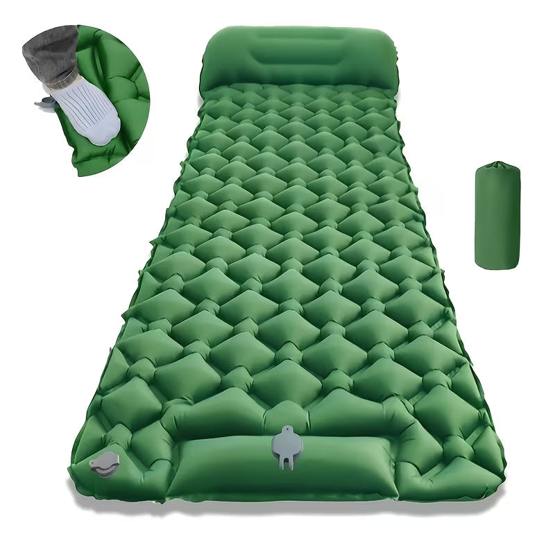 inflatable camping mat with bag green