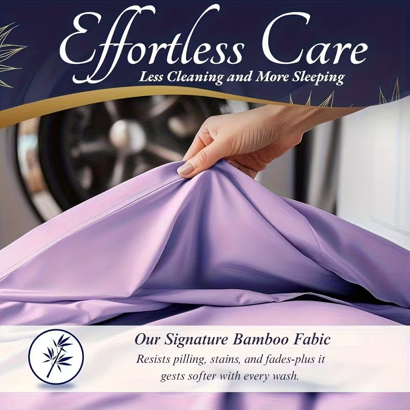 Bamboo Cooling Bed Sheet Set – 4-Piece, Deep Pocket, Soft & Breathable