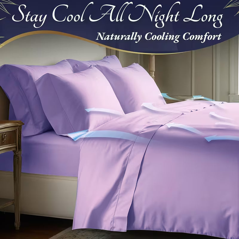 Bamboo Cooling Bed Sheet Set – 4-Piece, Deep Pocket, Soft & Breathable