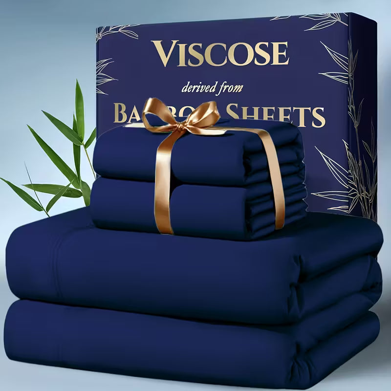 Bamboo Cooling Bed Sheet Set – 4-Piece, Deep Pocket, Soft & Breathable